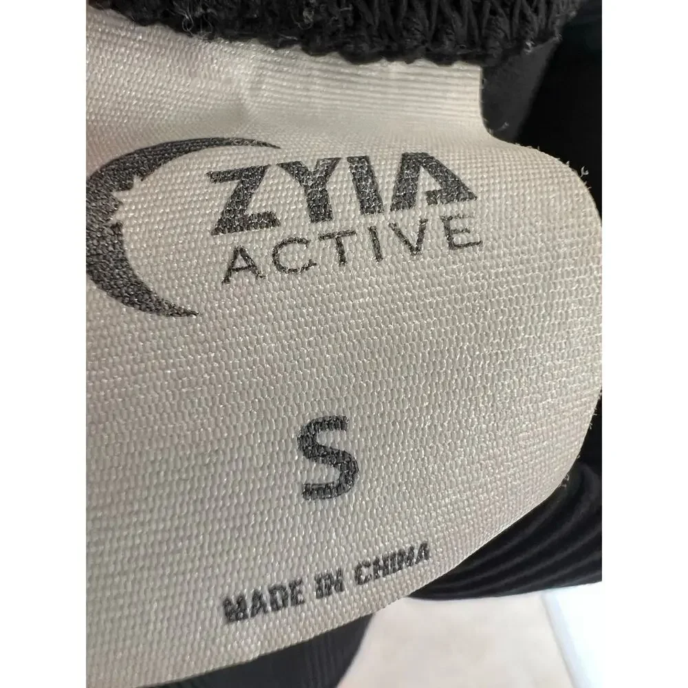 Zyia Active Ribbed Black Biker Athletic Stretch Shorts Small